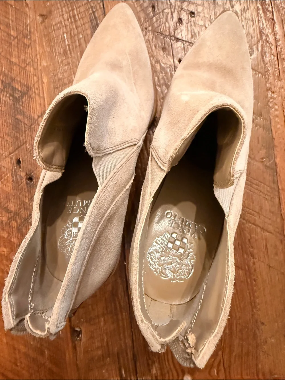 Vince Camuto Women’s Suede Ankle Boots in Beige